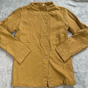 Gray Label Shirt 9/10 Years Kids Organic‎ Cotton Fleece Button Up Golden Mustard